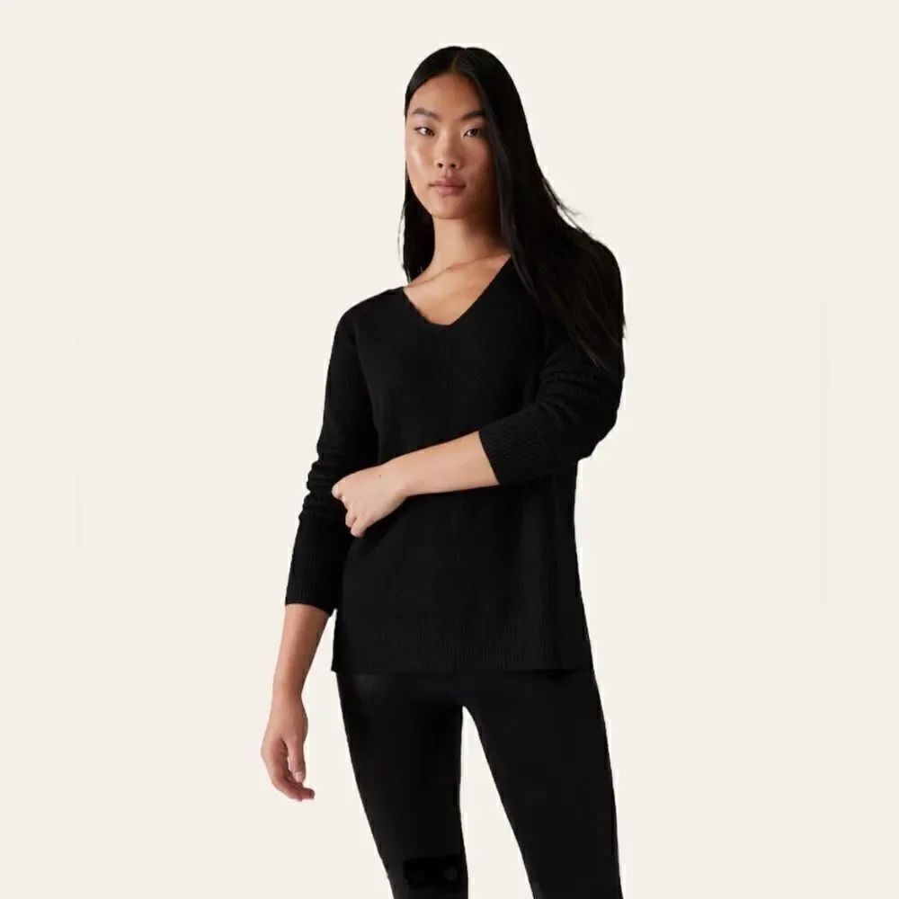 Athleta Merino Blend Hanover Oversized V Neck Sweater